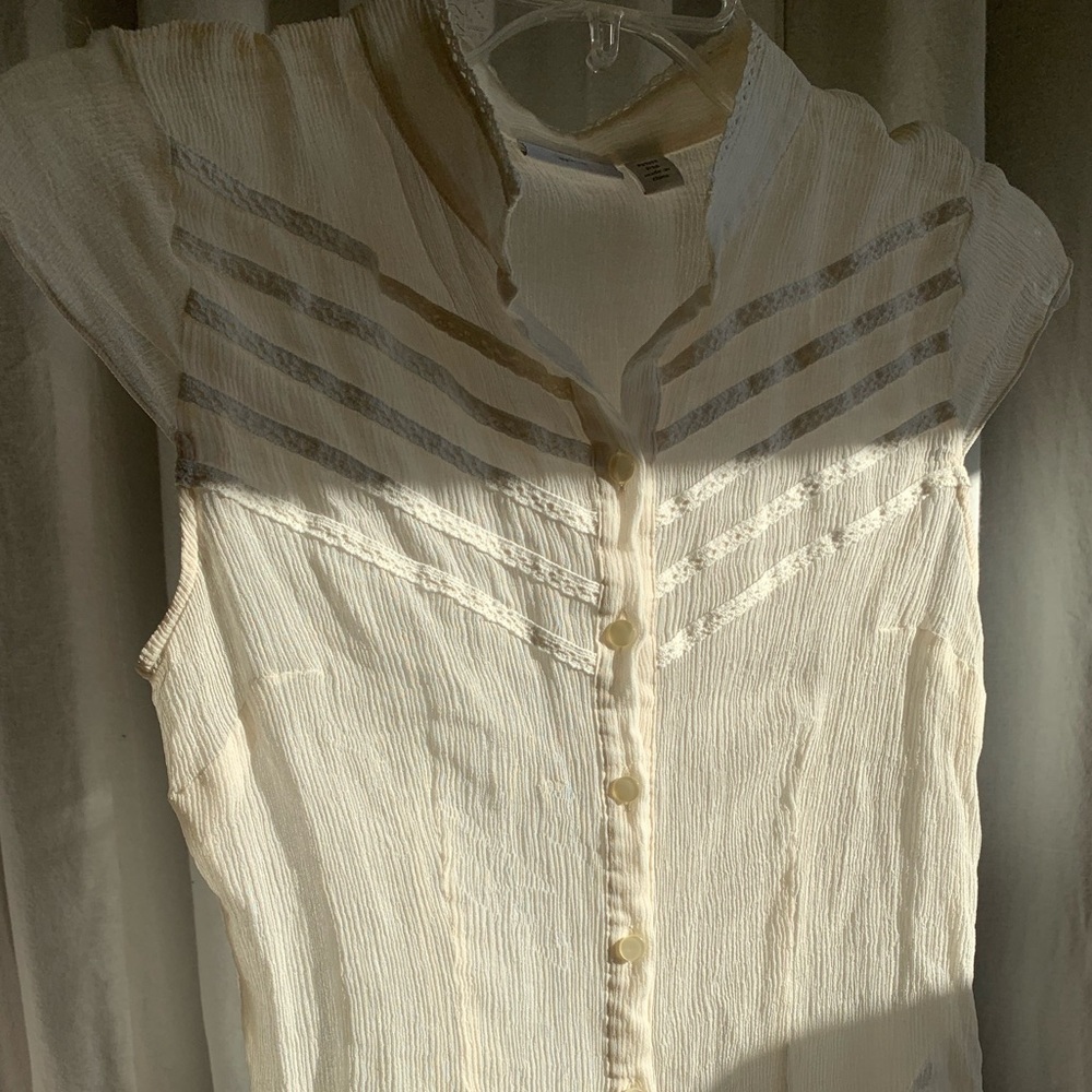 apt 9 petite m sheer collared top